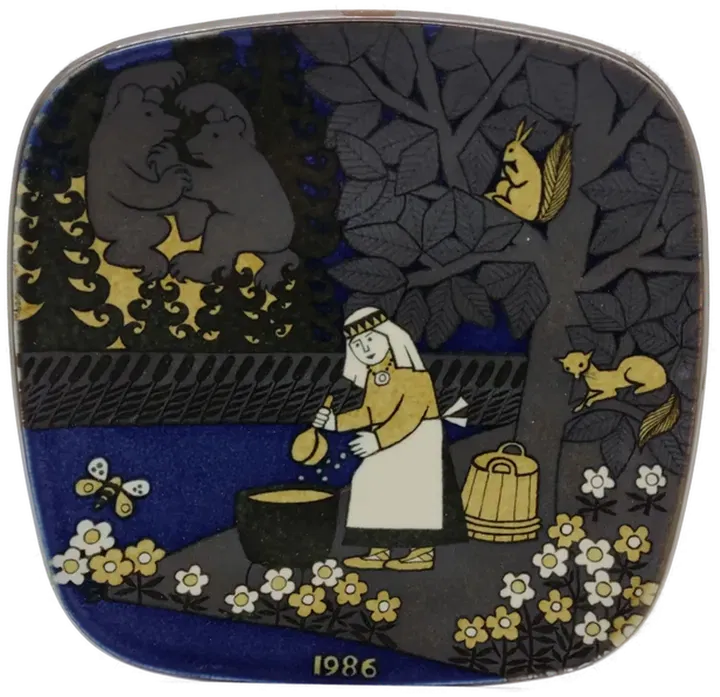 Arabia Kalevala Jahresteller Finnland 1986 Raija Uosikkinen  - Bild 1
