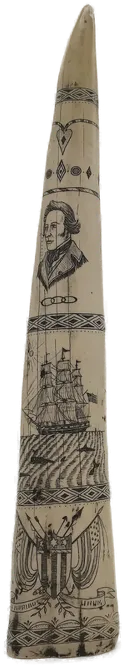 Walroßzahn Replikat mit „Scrimshaw“-Technik-Gravur  - Bild 1