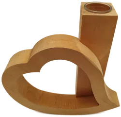 Herzförmiger Kerzenständer aus Holz - 23cm hoch - Bild 1