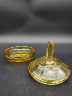 Vintage Glasschale / Bonbonniere mit Deckel - Bild 2