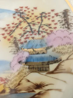 Japanische Teetasse mit Untertasse 4er-Set Porzellan Landschaftmotiv | Asiatische 'Kutani' Stil - Bild 15