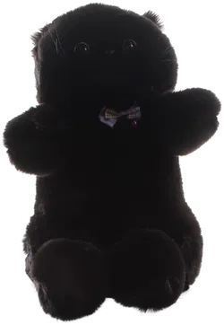 Schwarzer Plüschkater mit Schleife in Geschenkbox – HUIJUFU - Bild 3