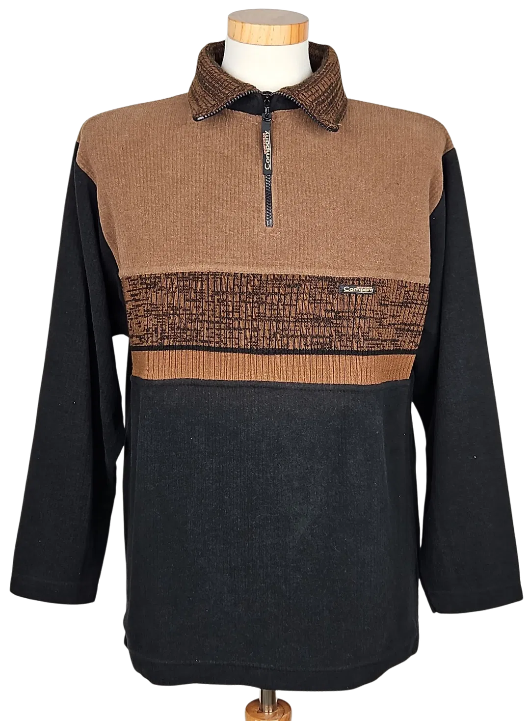 Company Sportswear Vintage Herren Pullover, schwarz/braun - Gr. M  - Bild 4
