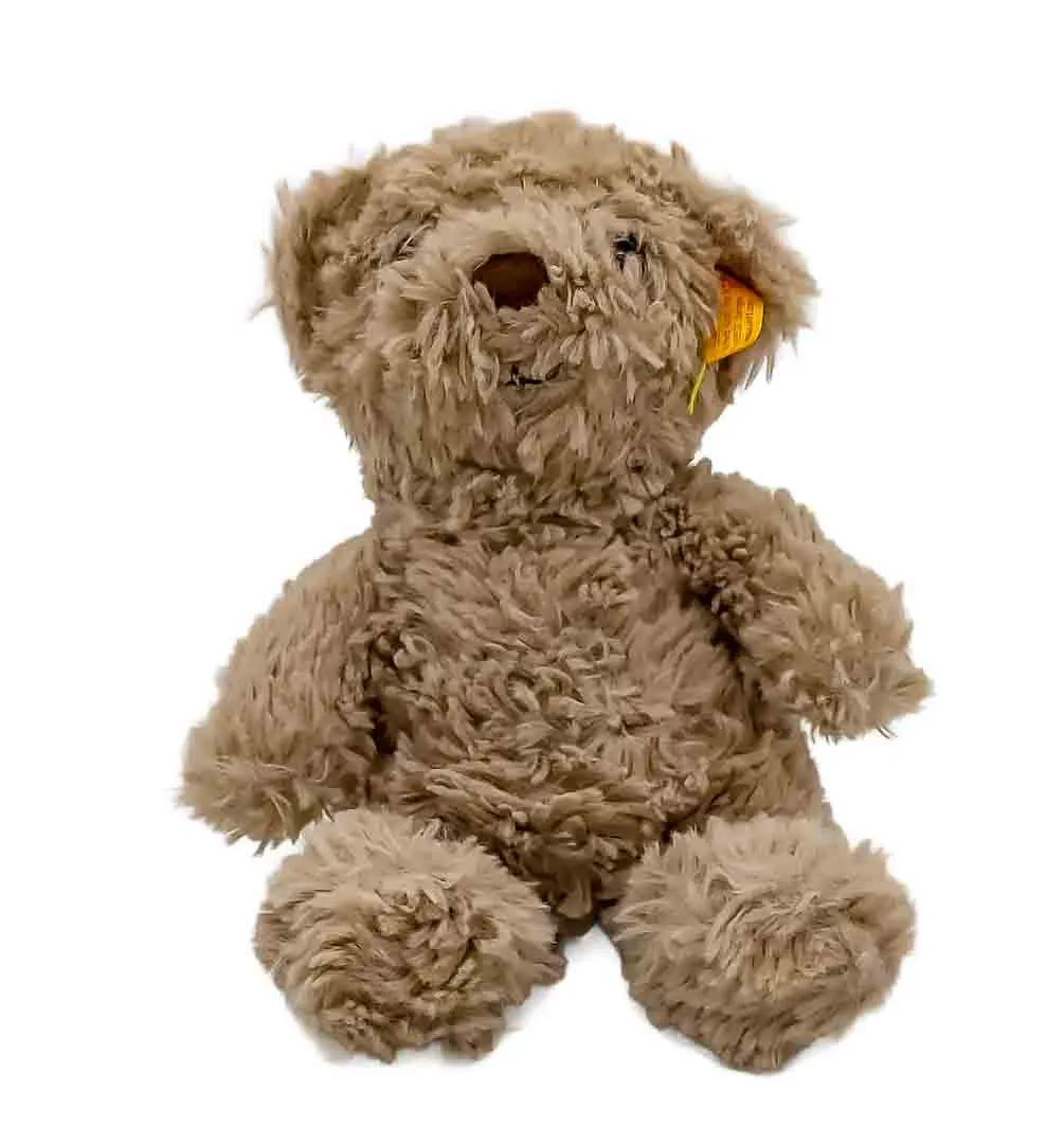 Original Steiff Teddybär Fynn 18cm Beige Zottelplüsch Knopf im Ohr - Bild 3
