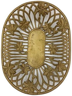Jugendstil Messingschale "MOD DEP" – Ovale Dekoschale mit floralem Durchbruchmuster – Vorschau 6