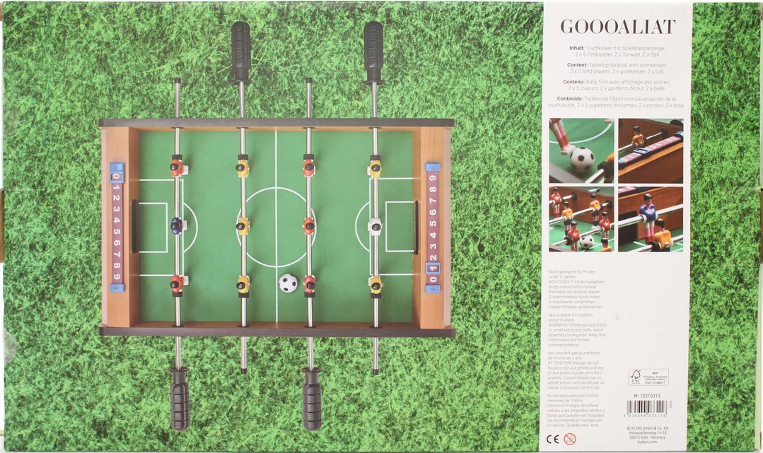 Butlers "GOOOALIAT" Tischkicker | Mini-Kicker 51 × 31 cm | mit Spielstandanzeige & Profigriffen – Bild 2