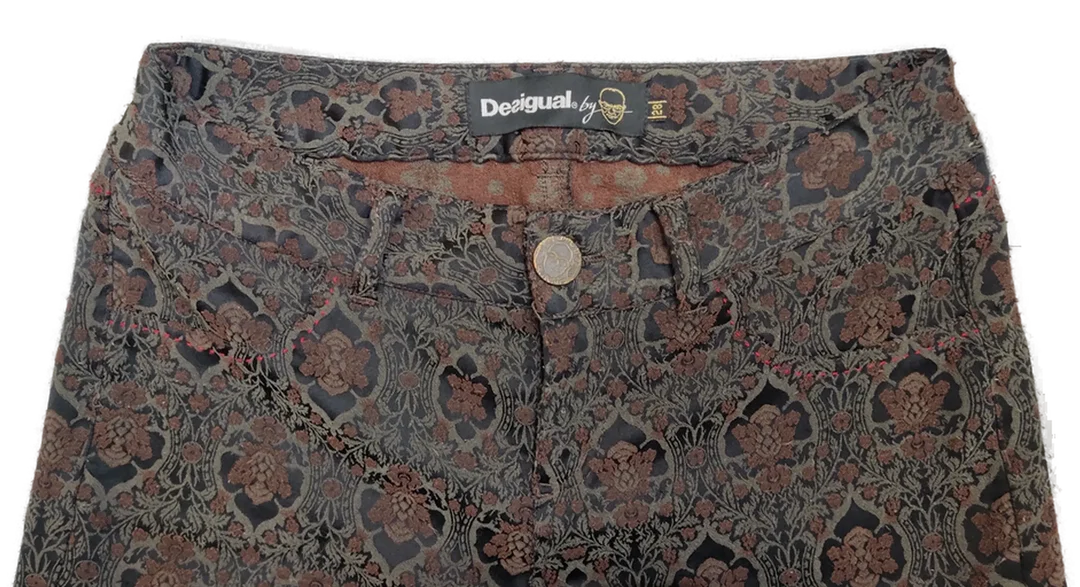 Desigual Damen Hose braun/schwarz gemustert Gr. 28 – Bild 3