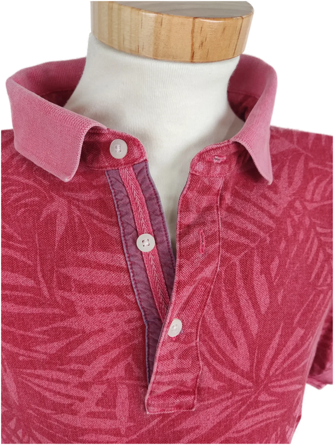 Polo Shirt "TommyHilfiger", kurzarm mit Kragen, rot gemustert, Größe M – Bild 2