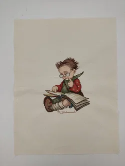 M. J. Hummel-Kreuzstich-Bild: Lesender Junge - Bild 2