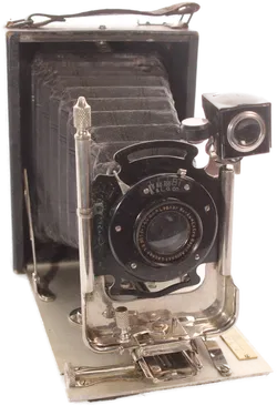 Antike Balgenkamera – Plattenkamera – Bausch & Lomb Objektiv – Laufbodenkamera um 1920 - Bild 3