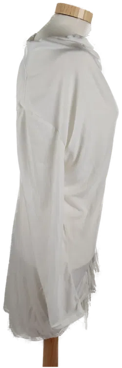 Weißes Damen Langarm Shirt mit Fransen, Gr. S - Bild 2