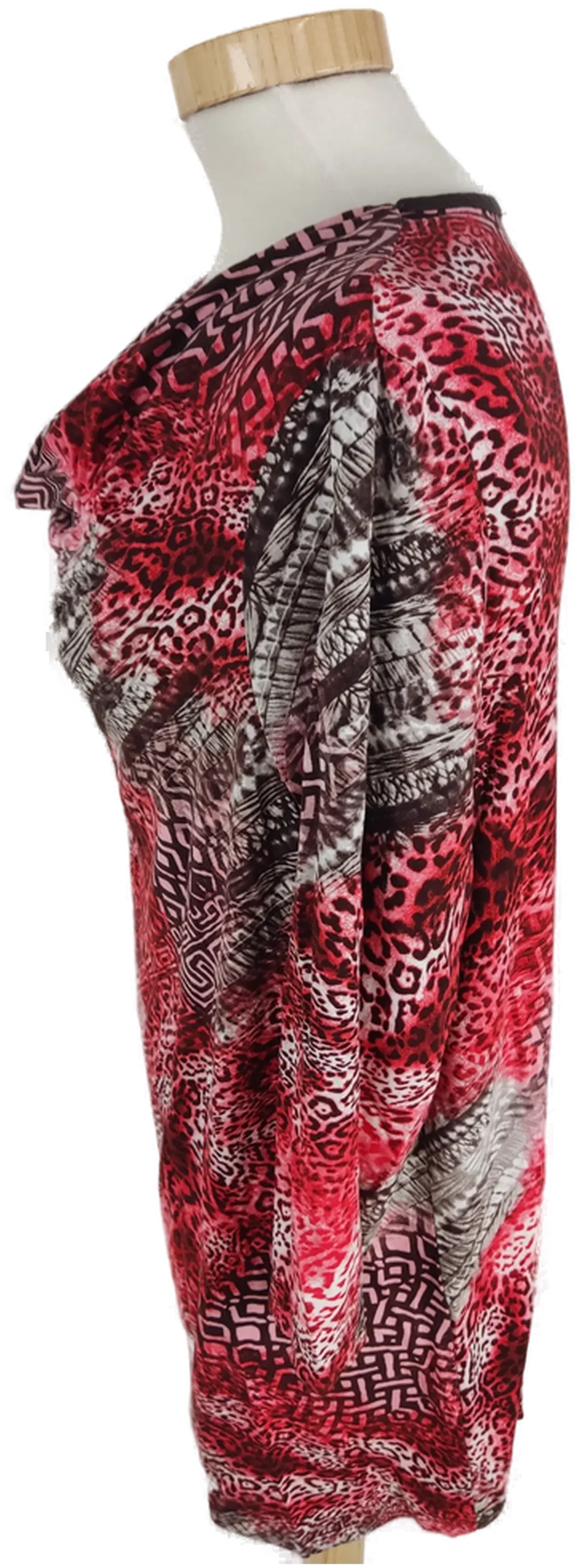 Damen T-Shirt Charles Vögele, rot/braun gemustert, Größe L, dreiviertelarm – Bild 2