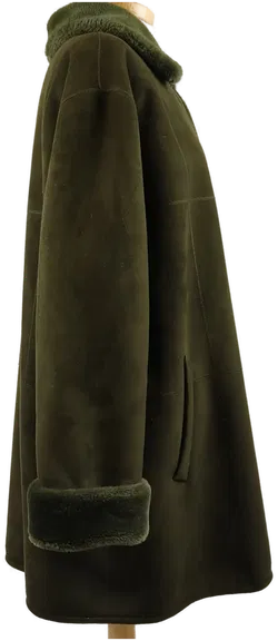 Fuchs Schmitt Damen Kunstledermantel mit Innenpelz grün - XXL/44 - Bild 3