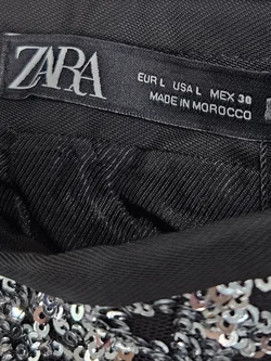 ZARA Damen Shorts mit Pailletten, schwarz - Gr. L – Vorschau 4