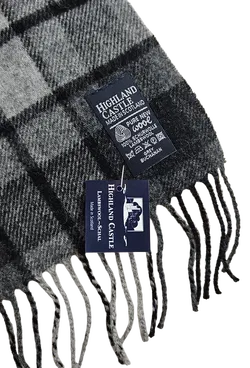 Highland Castle Lammwoll-Schal Herren, grau/kariert - Bild 5