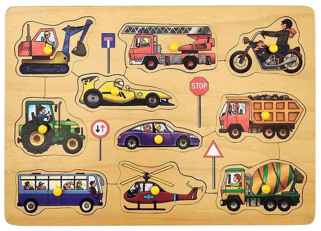 Holzpuzzle zum Thema Verkehrsmittel - 11 teilig – Bild 1