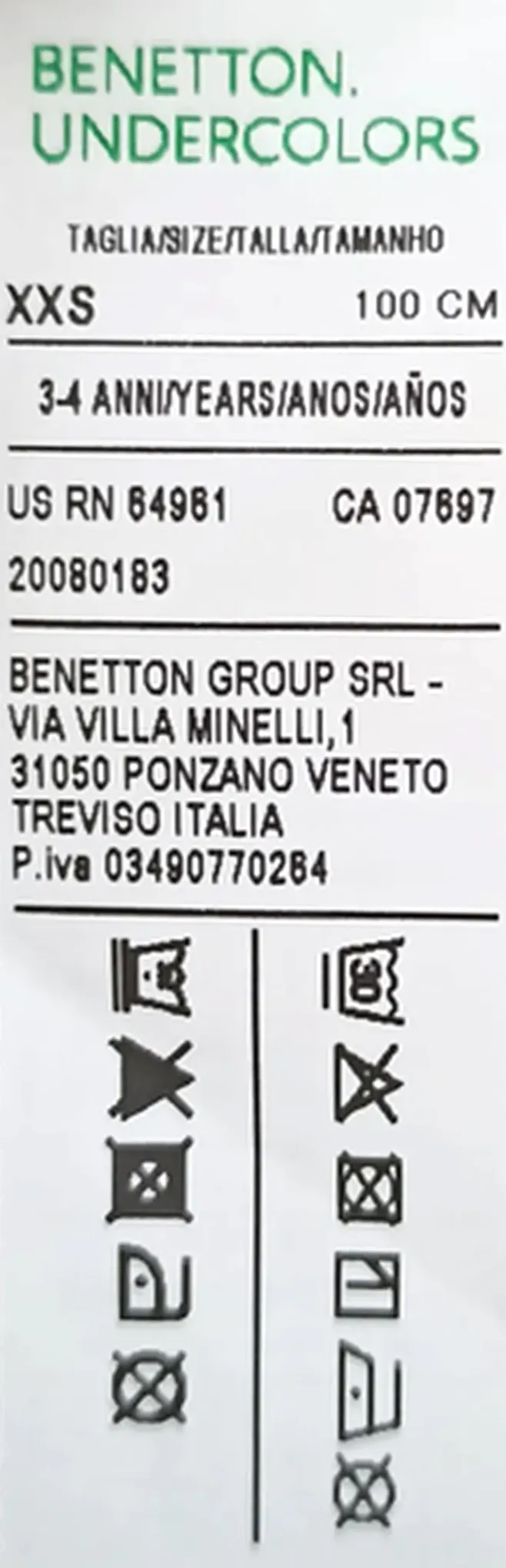 Benetton Kinderunterhose weiß Gr. XXS – Bild 3