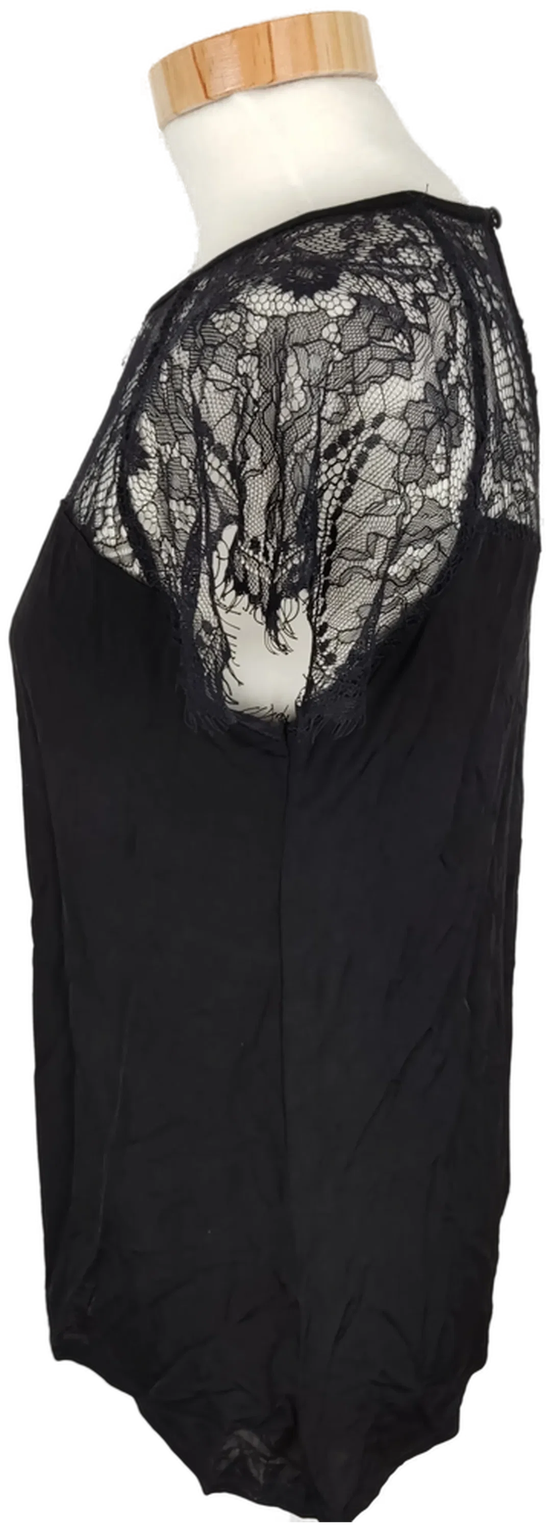 Schwarzes Spitzent-Shirt, Gr. S, hochwertige Qualität – Bild 3