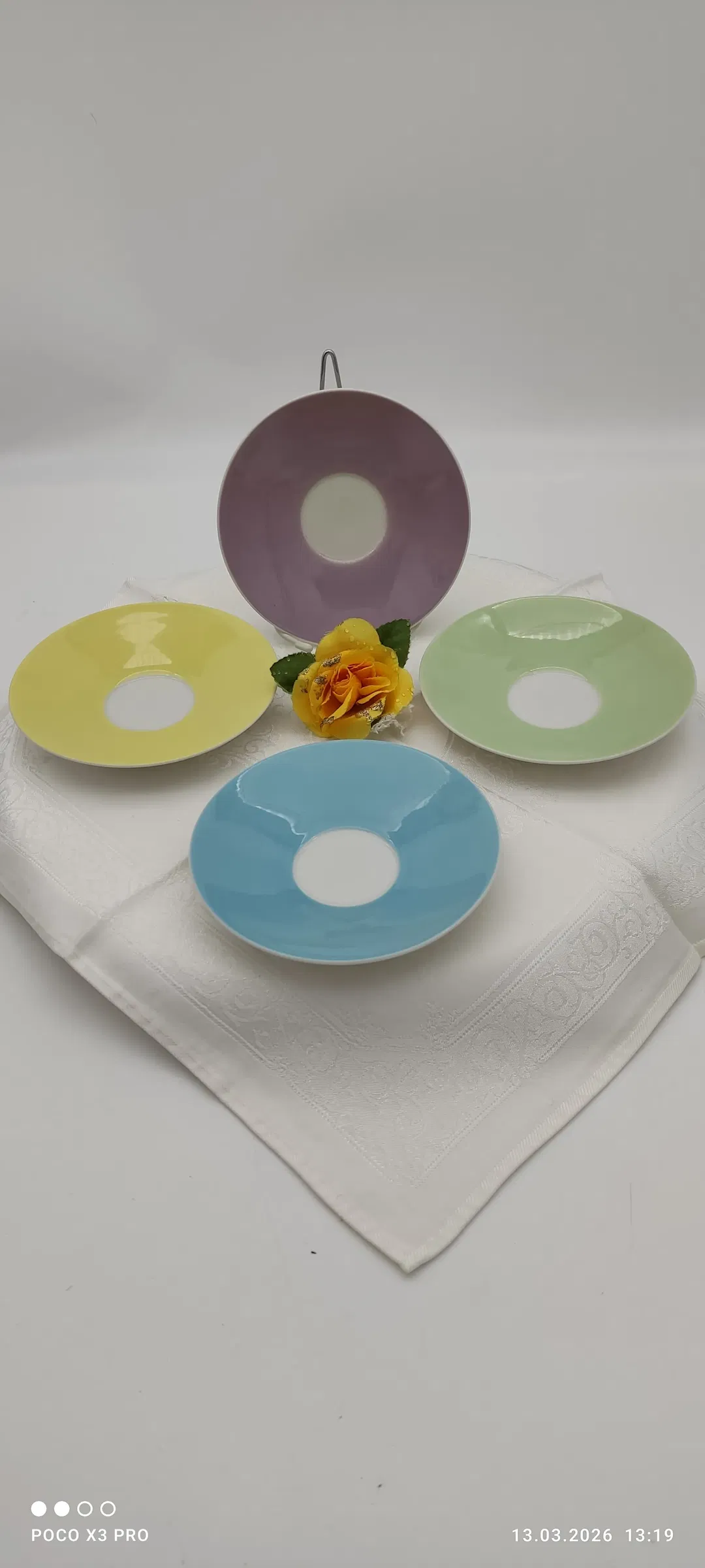 Lilien Porzellan Tee-Untersetzer 4er-Set | Vintage-Schatz - Bild 4