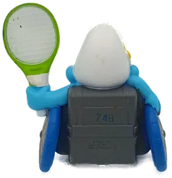 Schleich Peyo Schlümpfe Olympische Spiele - Beauty Schlumpf im Rollstuhl beim Tennis - Bild 2