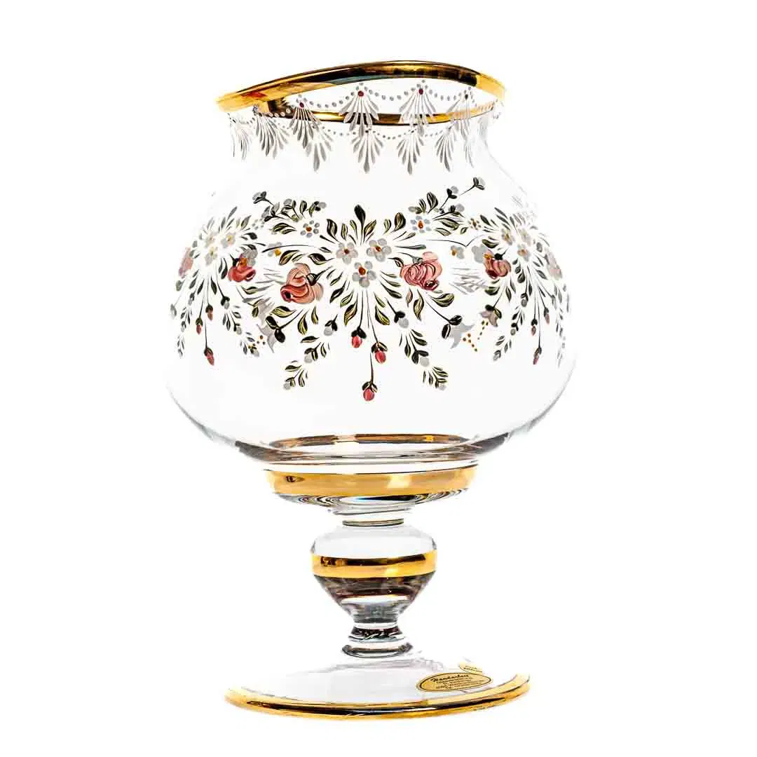 R. Kirchmair Glas mit Goldrand und Blumenmuster  - Bild 4