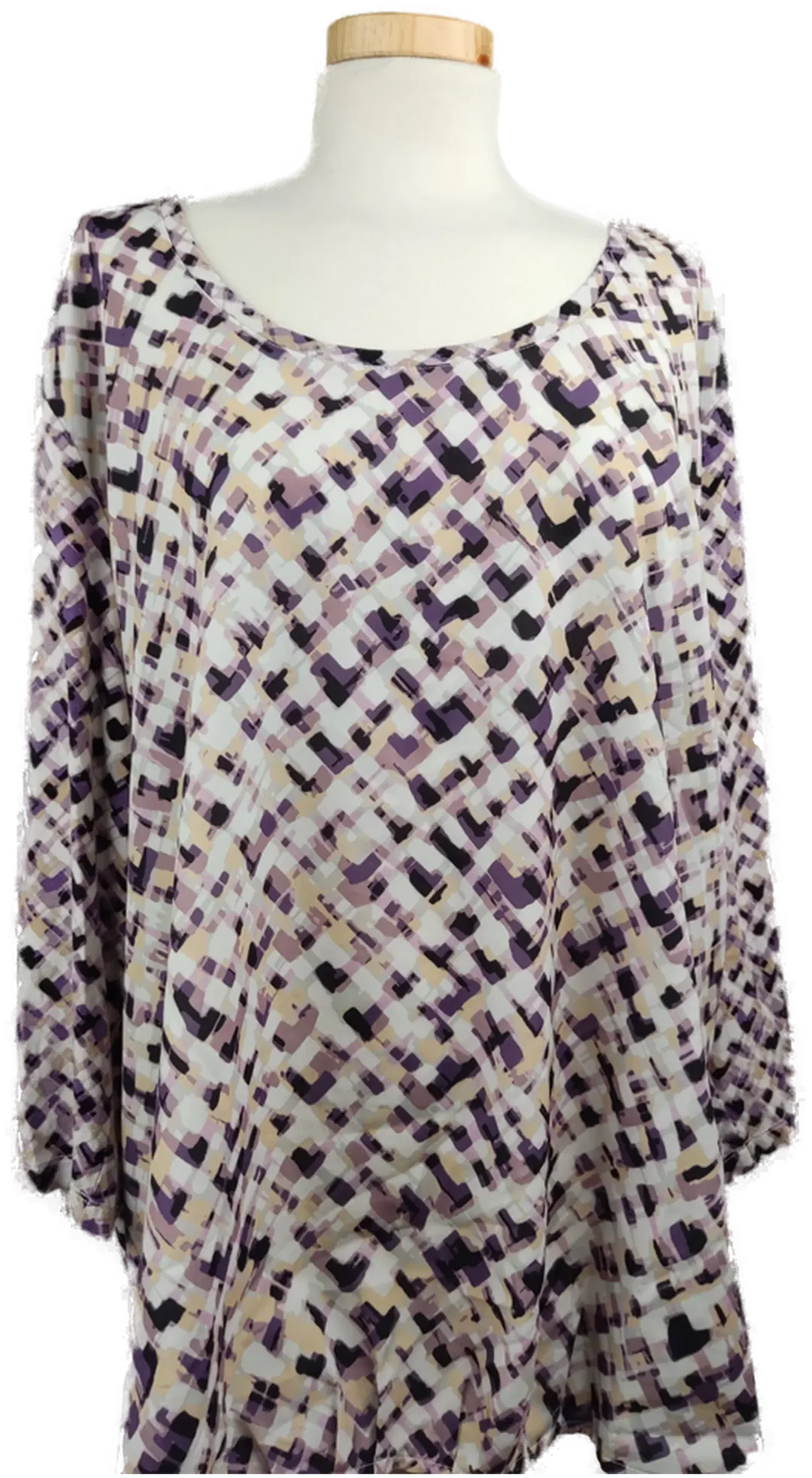 Samoon Damenbluse lavendel-lila-weiss-beige gemustert - XXL/44 - Bild 4