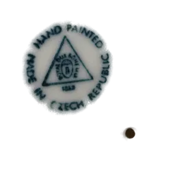 Porzellanfigur – Tänzerin im Rokoko-Stil – Bohemia Royal Dux, ca. 21,5 cm hoch - Bild 4