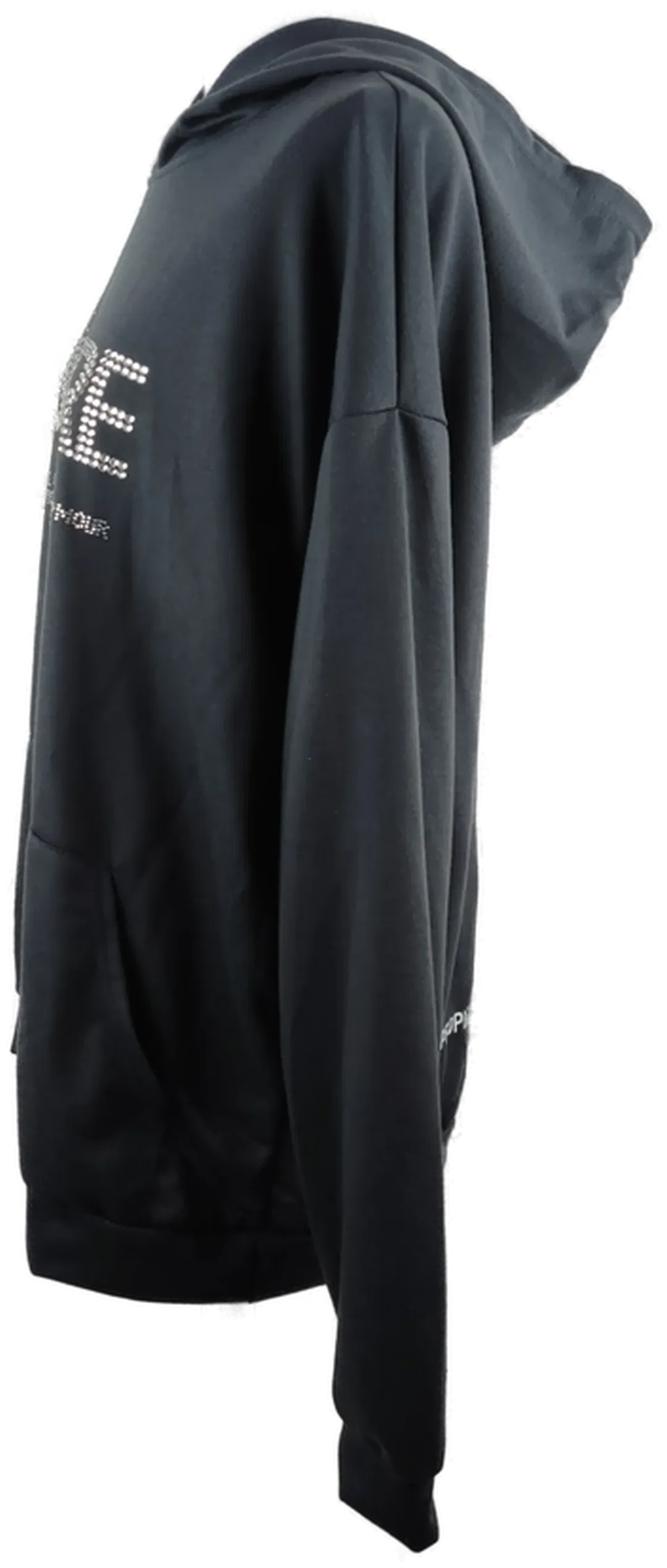 RAP Kapuzenpullover Damen Schwarz Strasssteine | Casual-Chic – Bild 4