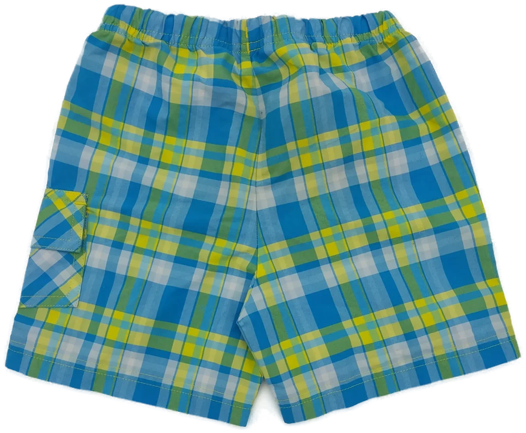 adidas Babyshort blau-grün kariert - 86 – Bild 2