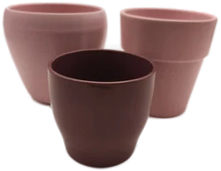 Set rosa/lila, 3 Übertöpfe Keramik - Bild 1