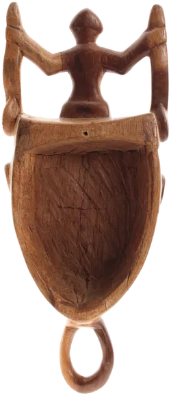 Afrikanische Holzmaske – handgeschnitzt – ca. 38,5 cm – Wandmaske / Ethno Kunst - Bild 3