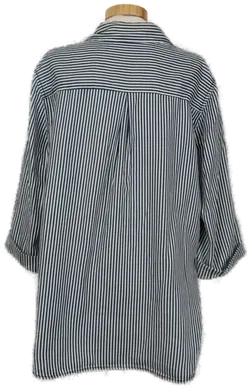 S.Oliver Damen Schlupfbluse Blau/weiß gestreift Gr. 40 - Bild 2
