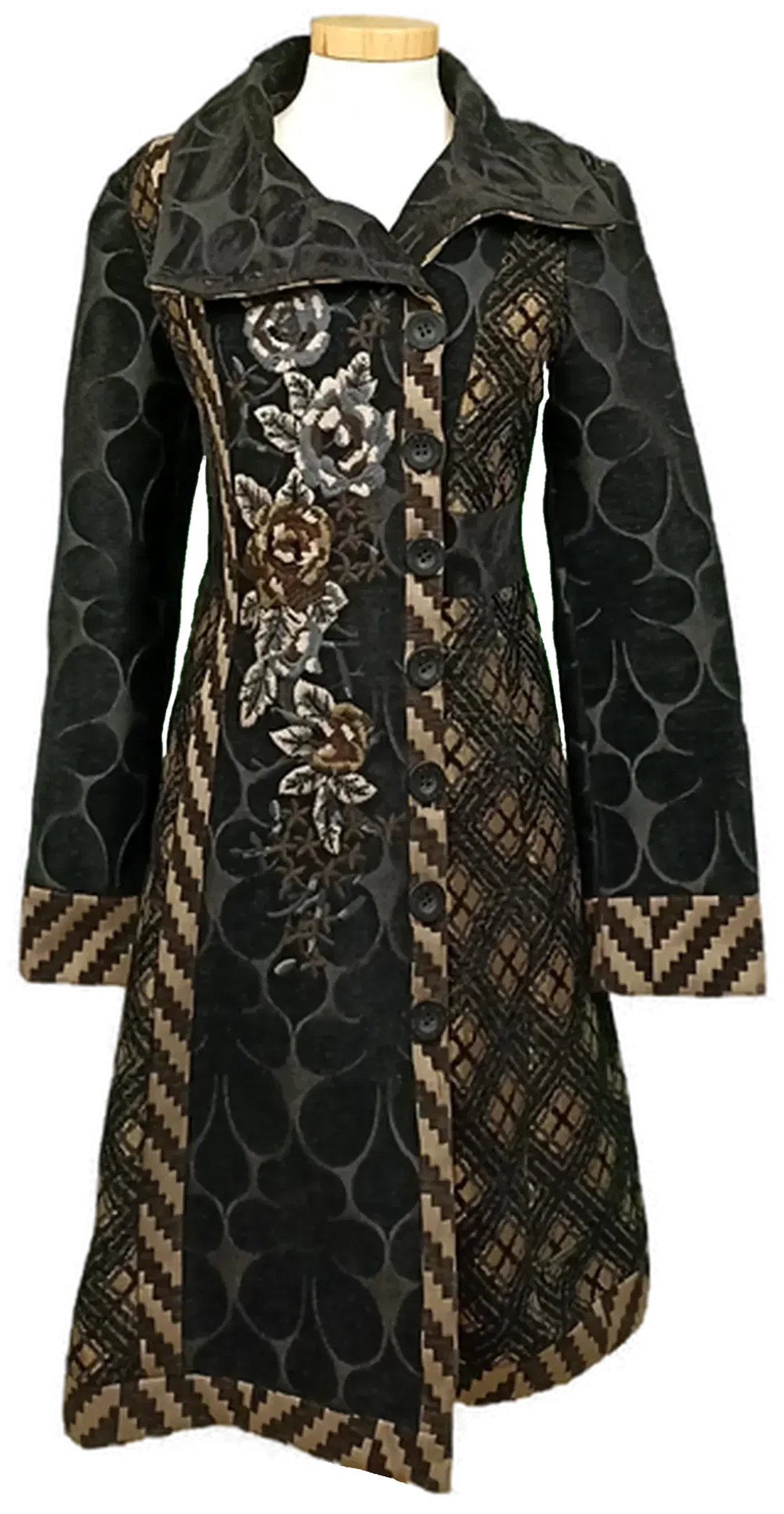 Desigual Damen Mantel schwarz gemustert Gr. S - Bild 1