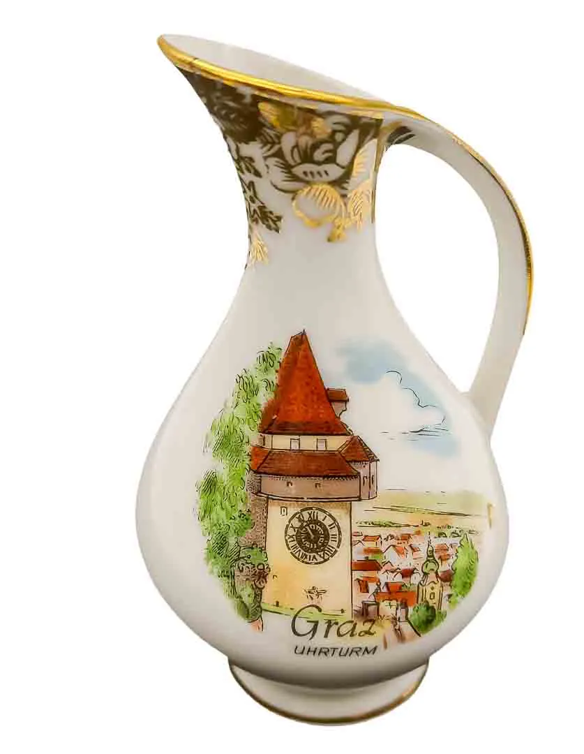  Porzellan-Kanne mit Graz-Motiv und Goldrand - Bild 4