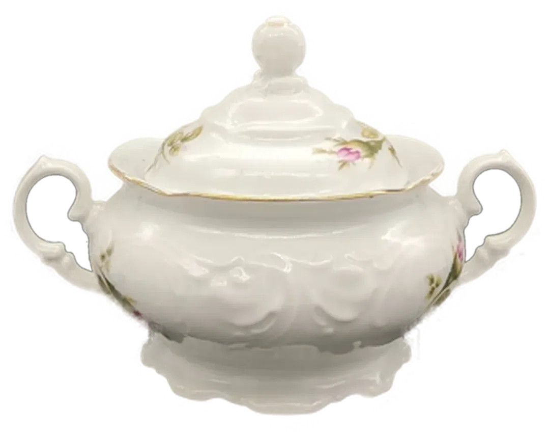 Hochwertiges 14-teiliges Wessel Porzellangeschirr für Tee/Kaffee mit Blumenmuster – Bild 2