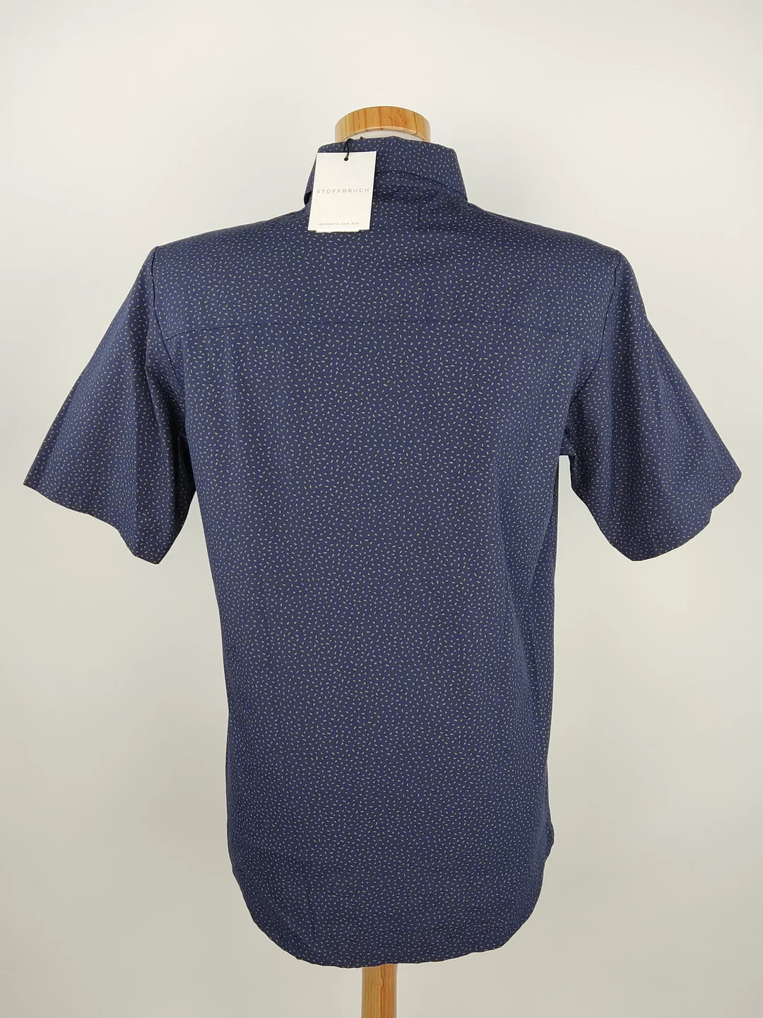 Stoffbruch Herren Kurzarmhemd blau - M / 48 – Bild 3