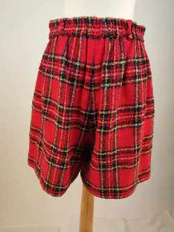 Kurze Damenhose Schottenkaro in rot - Größe: L/40 - Bild 2