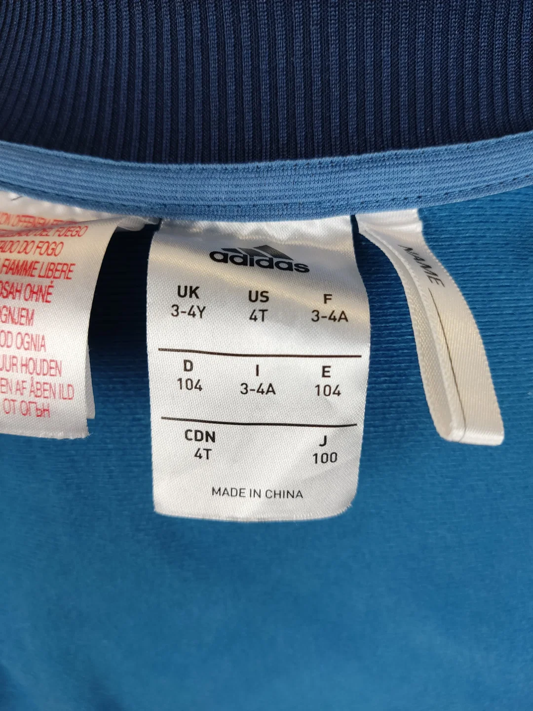 Adidas Kinder Jacke blau Gr.104 – Bild 4