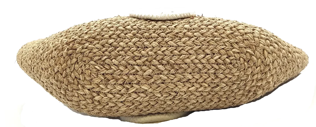 Strohhandtasche Damen mit weißen Muster – Bild 5