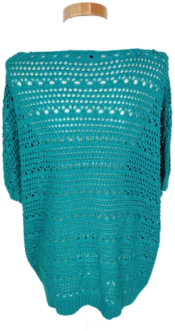 Pullover "Yessica", kurzarm mit Rundhalsausschnitt, grün, gestrickt, Größe XL – Vorschau 4