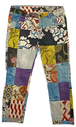 Desigual Damen Jeans mehrfarbig gemustert Gr. L - Bild 1