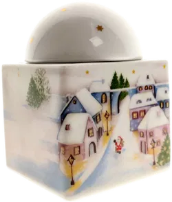 Arzberg Porzellan-Dose mit Deckel – Winterdorf & Weihnachtsmann  - Bild 2