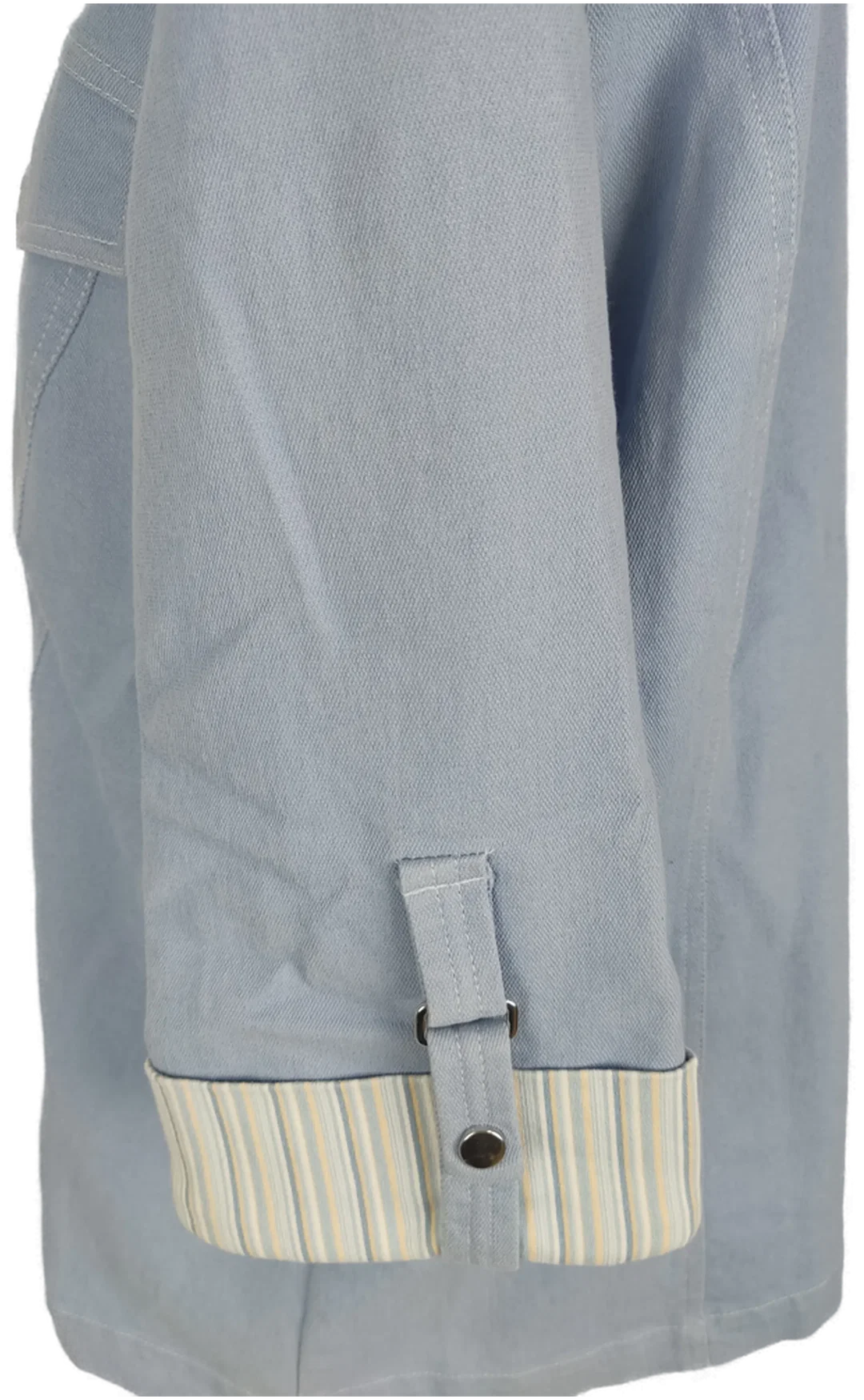 Jacke dreiviertelarm mit Kragen, hellblau/gestreift mit Taschen, Größe 44 – Bild 2