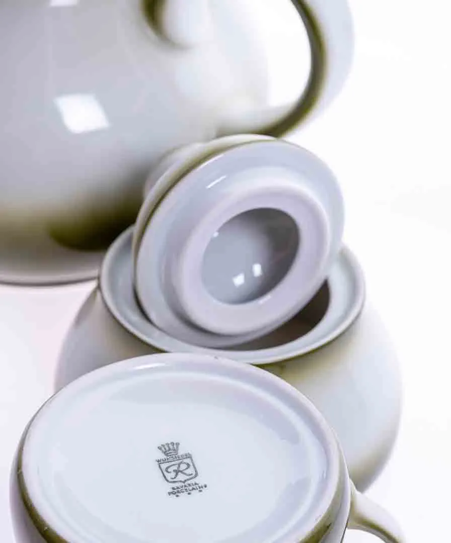 Wunsiedel Bavaria Porzellan Kaffee-Set 3-teilig weiß/grün – Bild 2