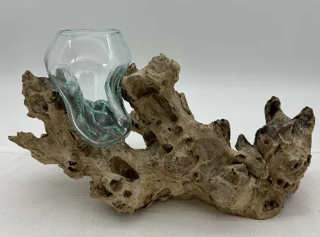 Wurzelholz mit Glas - Deko - Bild 1