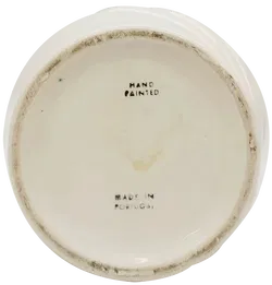 Handgemalte Vase aus Keramik mit Blumenmotiv in beige - Bild 3