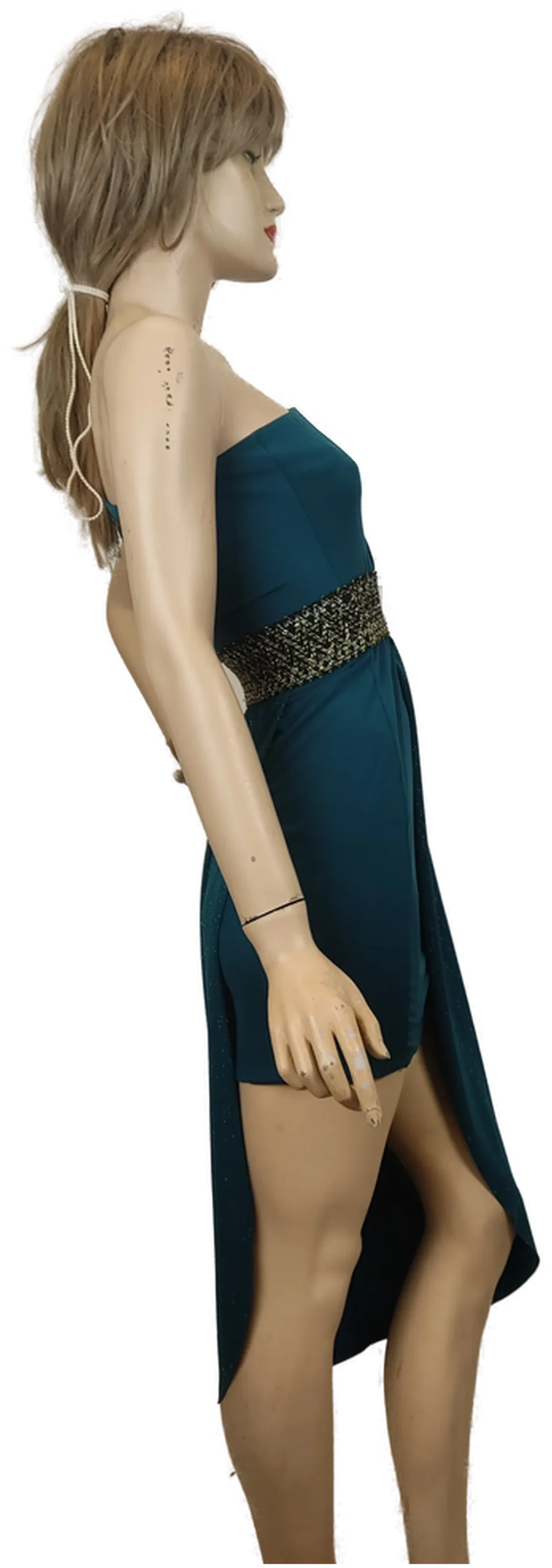 One shoulder Damen Kleid Petrol  Gr. 36/38 – Bild 5