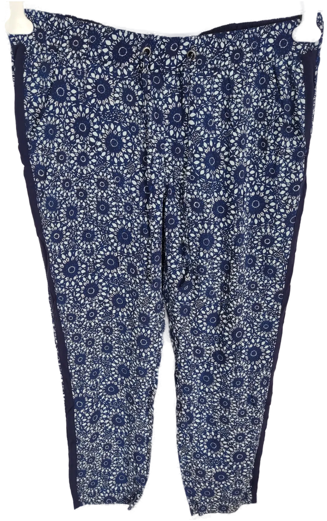 Hose, lang mit Gummizugbund, blau/weiß gemustert, Größe XL - Bild 1