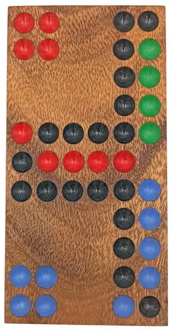 Mensch ärgere Dich nicht aus Holz mit Murmeln - Bild 3