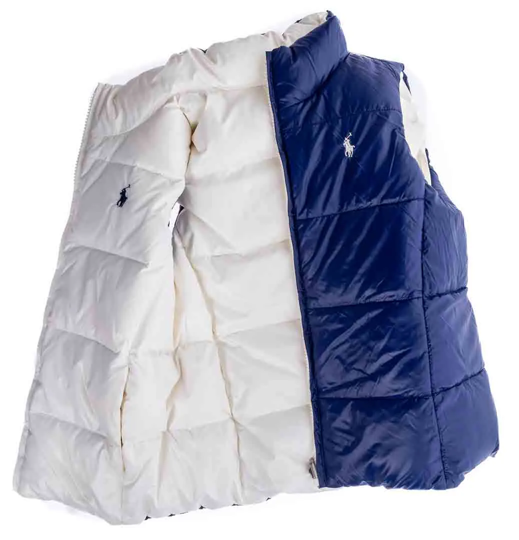 Ralph Lauren Kinder- Wendeweste  in weiß und blau Gr.7 – Bild 2